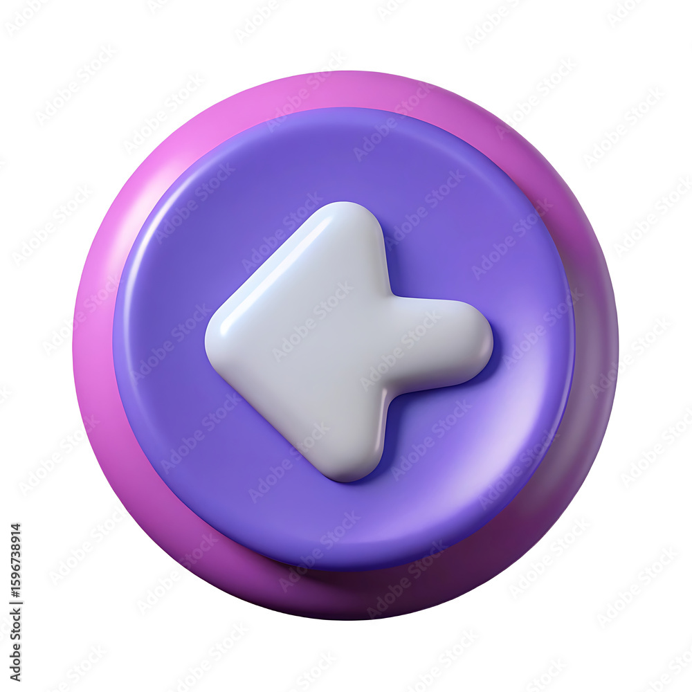 Fototapete 3d rendered arrow button with a sleek design and soft colors a versatile element for user interface 
