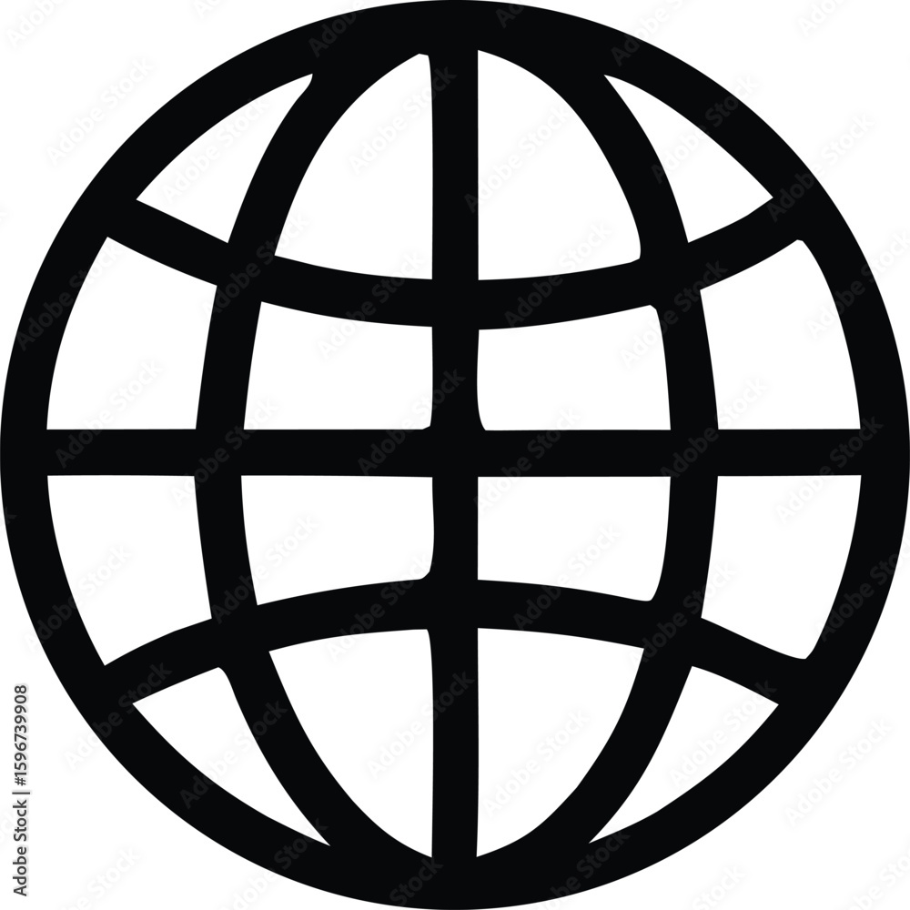 Poster globe icon vector design showing earth symbol on black background for web and global business use