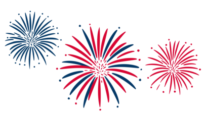 4th of july fireworks design elements