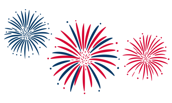 4th of july fireworks design elements