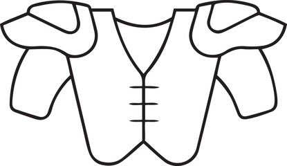Retro American football shoulder pads vector icon, American football shoulder pads silhouette vector, Editable American football shoulder pads vector graphics design