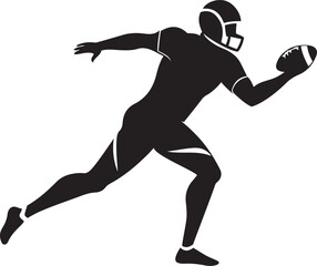 Editable American football or rugby player vector icon design, Classic American football or rugby player vector illustration, American football or rugby player silhouette vector