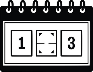 Vector illustration of scoreboard, Stylish scoreboard vector icon design, Calendar or stadium style scoreboard vector graphics or icon design