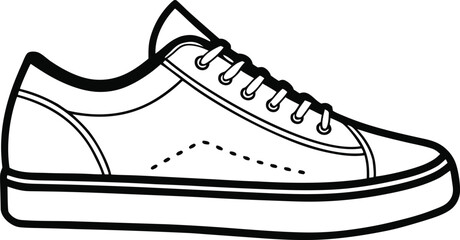 Casual Sneaker Outline Icon on white background