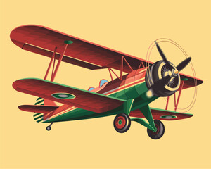 Flat Vector Aircraft Illustration — Vibrant Airplane Design for Aviation, Travel, and Colorful Vector Graphics