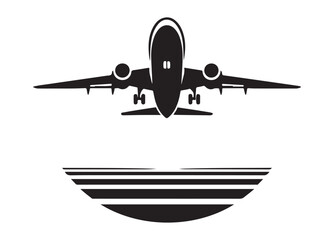 plane logo silhouette vector, aircraft logo silhouette vector, airplane silhouette vector illustration design, airliner silhouette vector logo, flying plane logo silhouettes vector on white background