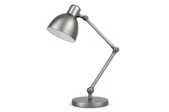 Metallic desk lamp casting a warm glow, perfect for enhancing focus and productivity in workspaces
