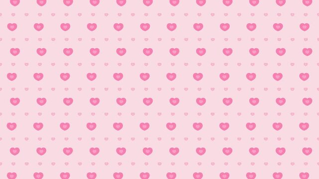 Seamless Pink Heart Pattern Romantic Valentine's Day Background Cute Love Symbol Texture for - Powered by Adobe