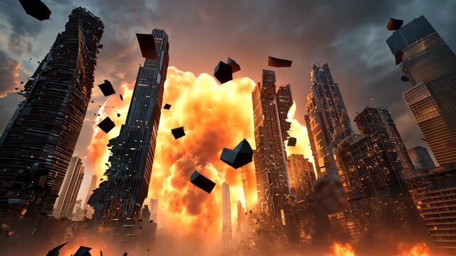 Futuristic City Destroyed in Explosion
