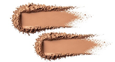 Two swatches of matte bronzer powder showcasing different shades on a clean white background
