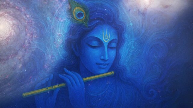 Lord Krishna Playing Flute 