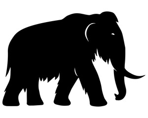 Vintage frustrated mammoth animal silhouette clipart design for t-shirt and logo