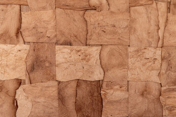 Natural woven wood texture with brown surface