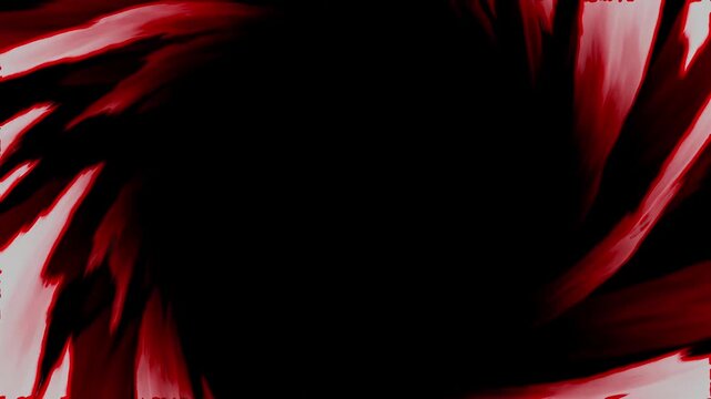 Abstract red flame like strokes swirling on a black background in smooth animation. Great for intros, transitions, or dramatic visual effects.