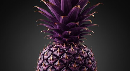 Vibrant purple pineapple close-up
