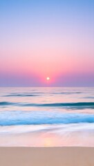 Beautiful pink sunset beach scene wallpaper ocean waves tranquil scenic landscape view horizon