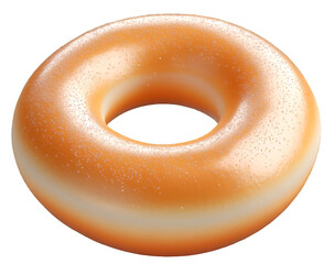 Realistic glazed donut with sugar coating isolated on white background
