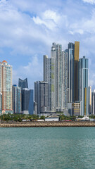 Panoramic view of skyline of Panama City downtown and financial center.