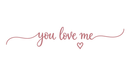 Romantic handwritten script with heart accent on white background