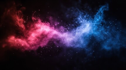 Fototapeta premium Cosmic Nebula: A Celestial Dance of Red and Blue