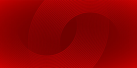 Modern abstract red background with circle lines. Geometric stripe line art design for poster, brochure, cover, website, header, web banner, presentation.