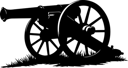 Fototapeta premium Vintage War Cannon vector graphcis