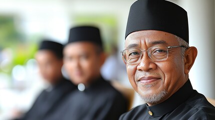 Fototapeta premium Portrait of a Dignified Man in Traditional Attire