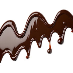 Wavy Dripping Melted Chocolate – Isometric Vector of Sweet Cocoa Flow in Wave Shape

