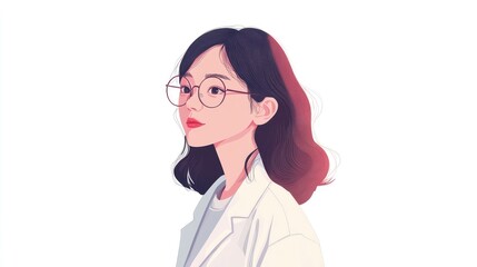 young woman in glasses
