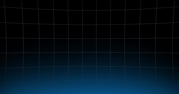 Video of a grid scrolling upwards on a black background with a slowly moving blue glow at the bottom