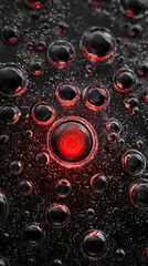Glowing Red Orb and Bubbles