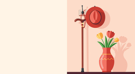 Cane and Hat Still Life for Day of Older Persons