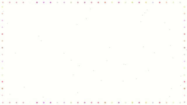 framed 2d animated banner with circles shapes cute border on white background, social media template design for content mockup