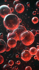 Abstract Red Bubbles in Space