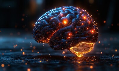 Abstract Human Brain Neural Network Rendering