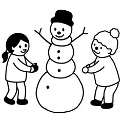 snowman and girl