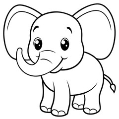 Naklejka premium elephant, animal, cartoon, 