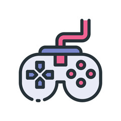A colorful gamepad graphic is designed for game-related content, emphasizing recreation, entertainment, gaming, and playful visuals.
