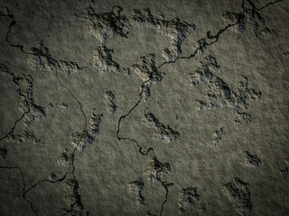 Dark and rugged concrete texture with uneven cracks and rough detailing.