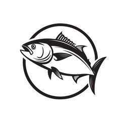 Naklejka premium fish logo vector icon, simple fish silhouette logo template