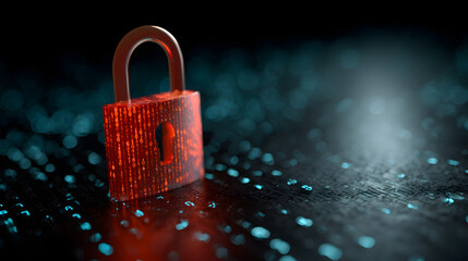 a padlock representing cyber security and data protection, symbolising safe and secure digital environment