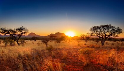 south african bush sunset
