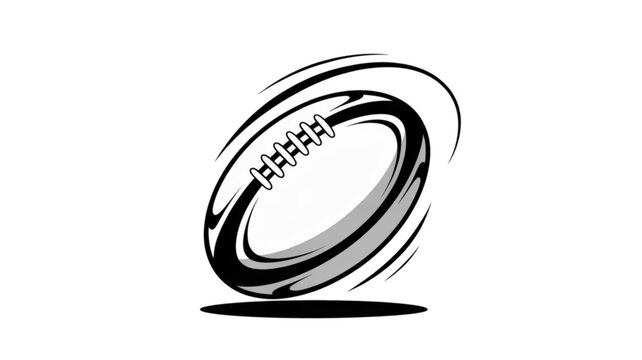 Rugby Ball Cartoon Illustration, Flat Vector Icon for Sport Game Concept, American Football Graphic Symbol, Team Competition Emblem, Play Activity Design for Fitness, Strength and Endurance Theme