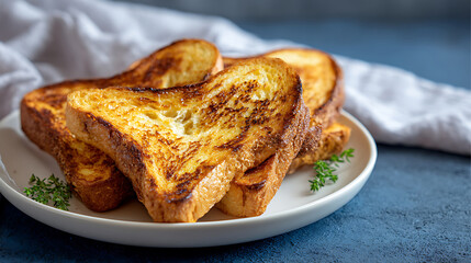 Algerian Toast on Plate &ndash; Minimal Style  