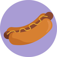 Traditional American hot dog with mustard, often enjoyed at Fourth of July celebrations.