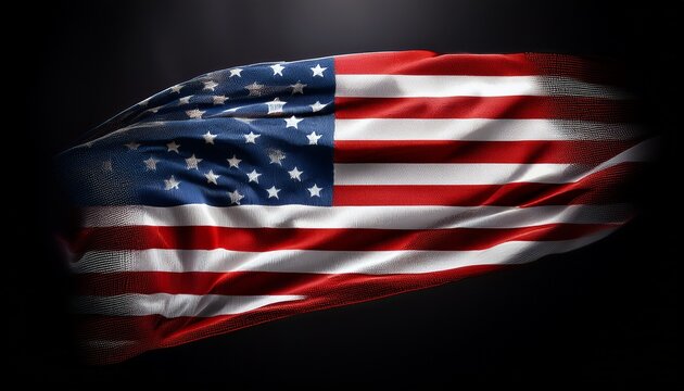 a flag with stars and stripes is shown on a black background