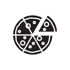 pepperoni pizza. Vector clip art illustration, icon
