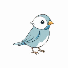 Adorable Watercolor Illustration of a Cute Little Blue Bird