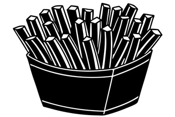 black and white french fries