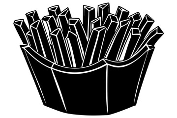 black and white french fries